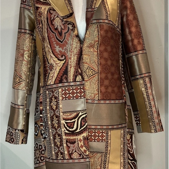 Chico's Women’s Occasion Topper Tapestry Dreams Jacket/Coat Gold Sz 4/6 (0) NWT - Picture 1 of 12